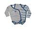 Doppelpack Dimo Wickelbody Body Langarm Jungen Grau/Gestreift Baby