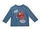 Losan Jungen Shirt Langarm Blau Katze Flieger Kinder Baby 