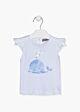 Losan Baby T-Shirt Kurzarm Weiß Frontprint Fisch Mädchen Kinder Sommer