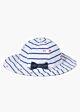 Losan Mädchen Mütze Hut Sonnenhut mit Krempe Weiß Blau Fische Baby Sommer 