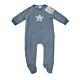 Dimo Baby Nachtwäsche Schlafanzug Einteiler Overall Frottee Mädchen Blau Stern Bär 
