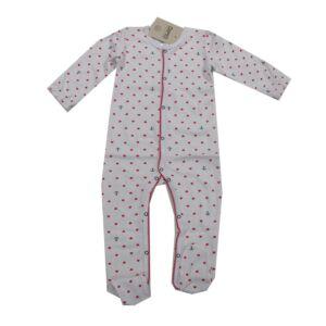 Dimo Baby Nachtwäsche Schlafanzug Einteiler Overall Mädchen Herzchen 