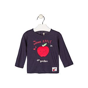 Losan Mädchen Shirt langarm Apfel Baby Marine Sommer 