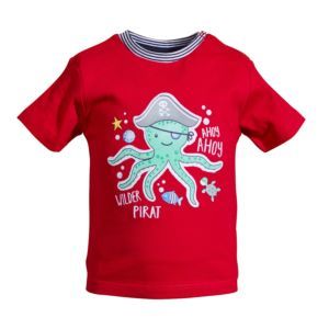 Salt and Pepper Jungen T-Shirt Kurzarm Rot Pirat Größe 74-92