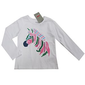Kanz Mädchen Shirt langarm Zebra Weiß Pink Baby Kinder Größe 62-92