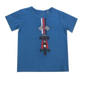 Kanz Jungen T-Shirt Baby Blau Rennwagen Sommer Kurzarm 