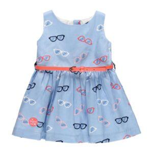 boboli Mädchen Kleid Sommerkleid Brille Blau ohne Arm Kinder Größe 92-116