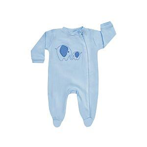 Jacky Nicky Einteiler Babyanzug Schlafanzug Strampelanzug Blau Elefant 