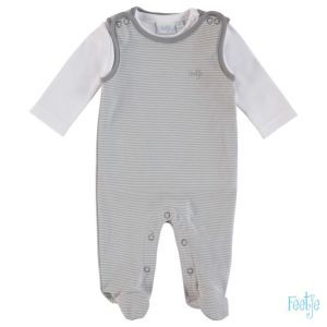 Feetje Baby Strampler-Set Zweiteiler Grau Babyanzug Erstausstattung Frühchenkleidung Basic