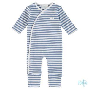 Feetje Baby Schlafanzug Einteiler Overall Blau Weiß  Jungen Mädchen Erstausstattung Frühchenkleidung Basic