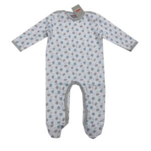 Kanz Jungen Schlafanzug 1-teilig Overall Beige Blau Baby Größe 80