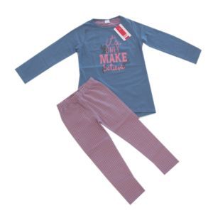 Kanz Mädchen Schlafanzug 2-teilig Blau Pyjama Nachtwäsche Kinder Größe 92