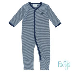 Feetje Schlafanzug Einteiler Anzug Ringel Overall Baby Variofuß Marine Basic