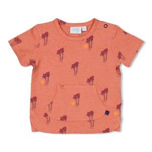 Feetje Jungen T-Shirt Orange Palmen Kurzarm Baby Sommer Größe 68-80