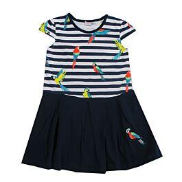 Kurzarm Shirtkleid Kleid Papagei 92-140 Mädchen Topo Marine Größe